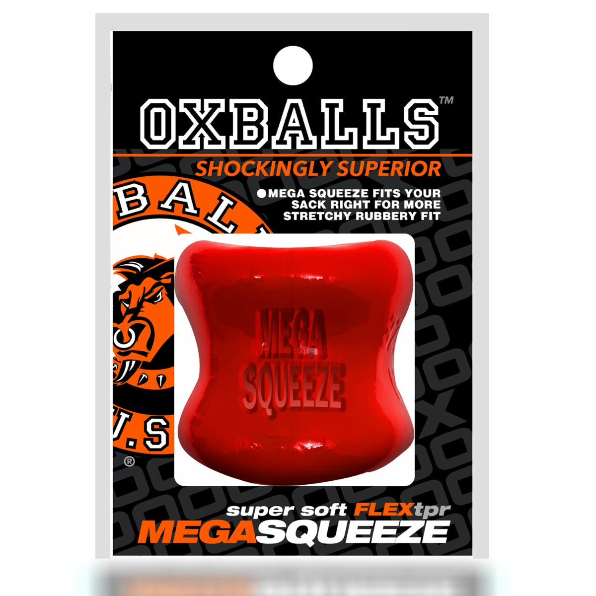 Cock & Ball Toys Oxballs Mega Squeeze Ergofit Ballstretcher Red   