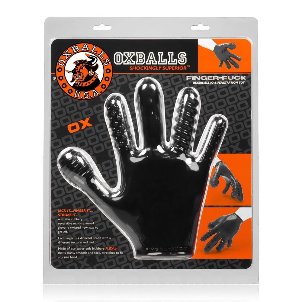 Fetish Wear - gloves Oxballs Finger F Glove Black   