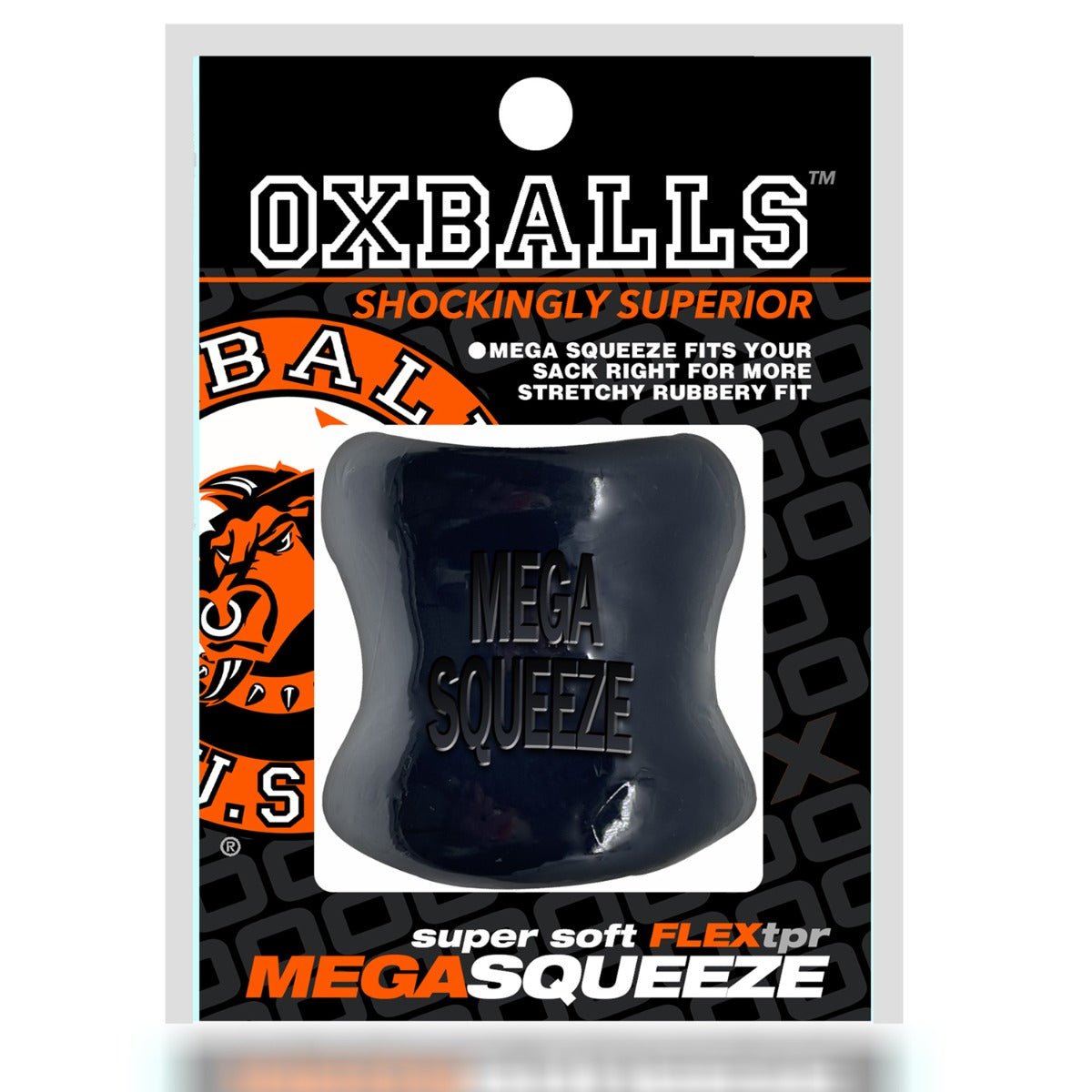 Cock & Ball Toys Oxballs Mega Squeeze Ergofit Ballstretcher Black   