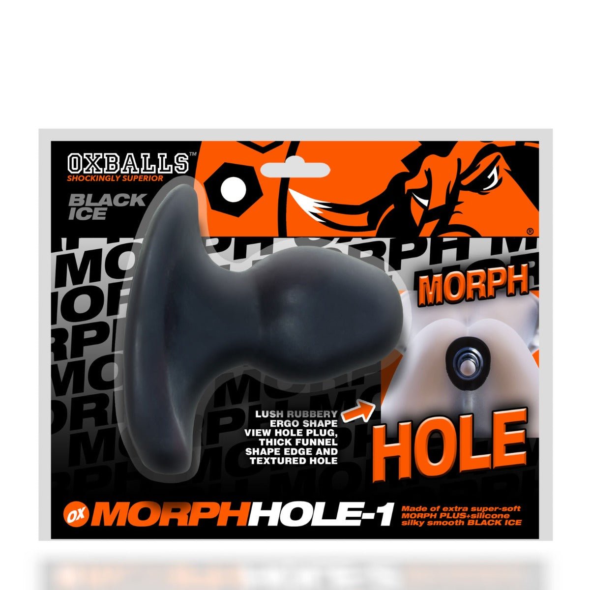 Butt Plugs Oxballs Morphhole 1 Gaper Plug Black Ice Small   