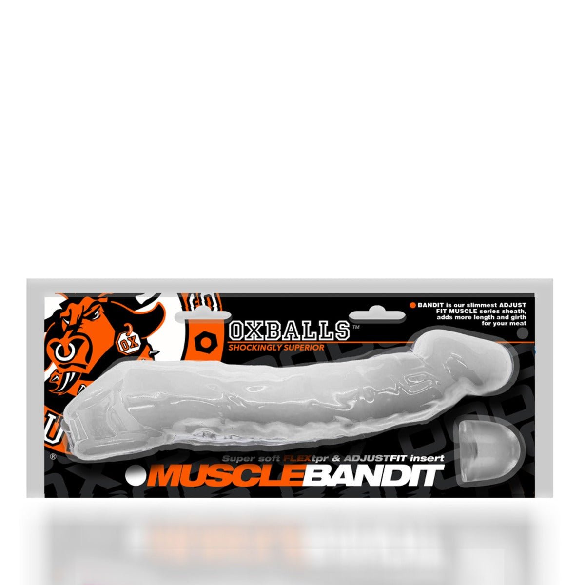 Penis Sleeves & Extenders Oxballs Muscle Bandit Slimmest Muscle Cocksheath White   