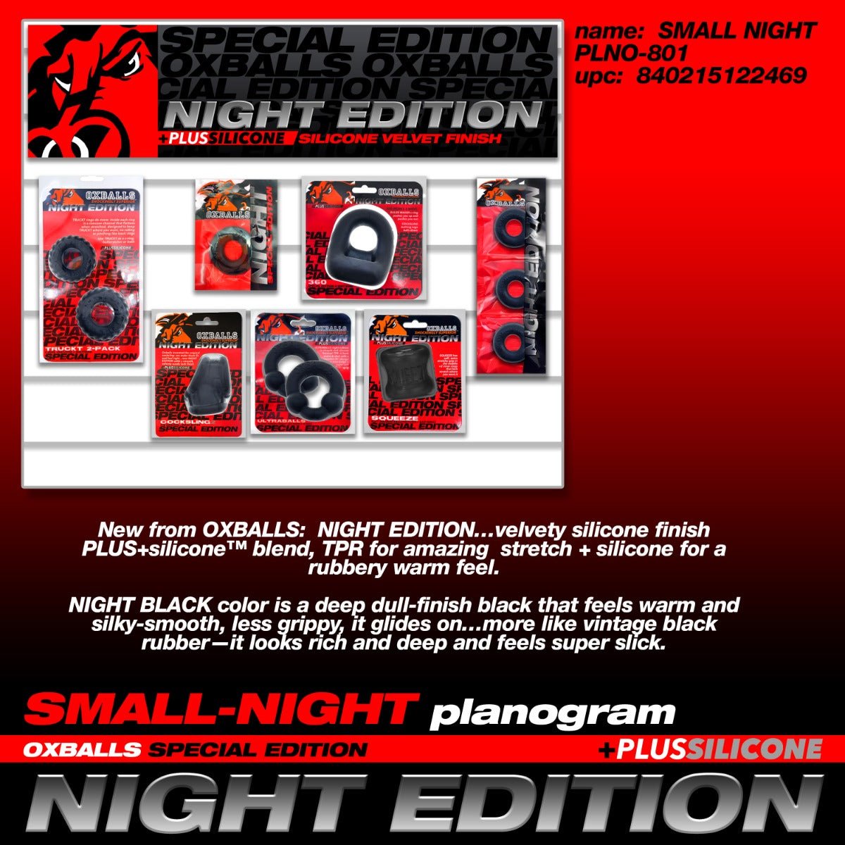 Sex Toy Kits Oxballs SMALL-NIGHT Planogram - Night Edition Wall Kit   