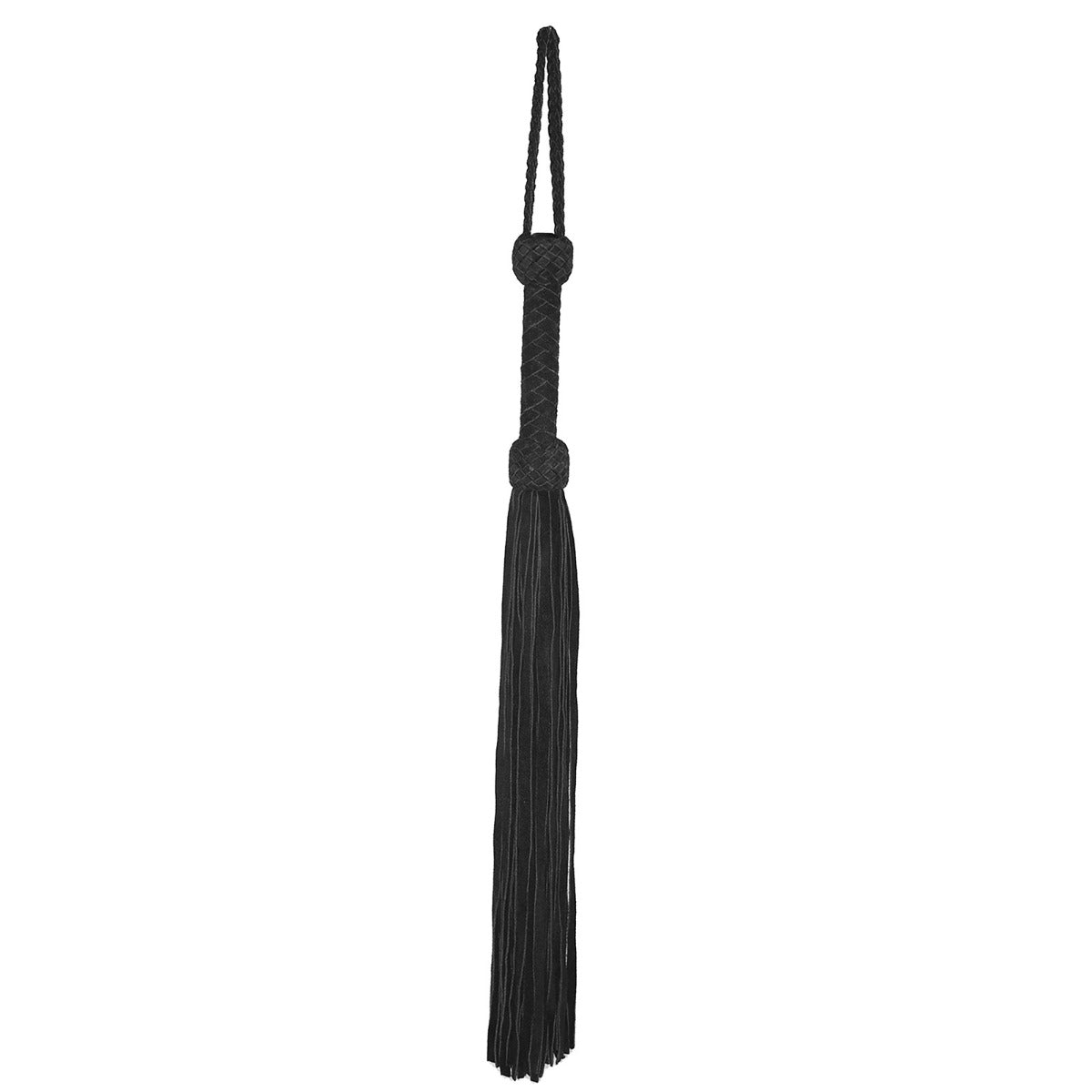 Whips & Paddles Prowler RED Leather Suede Flogger Black   