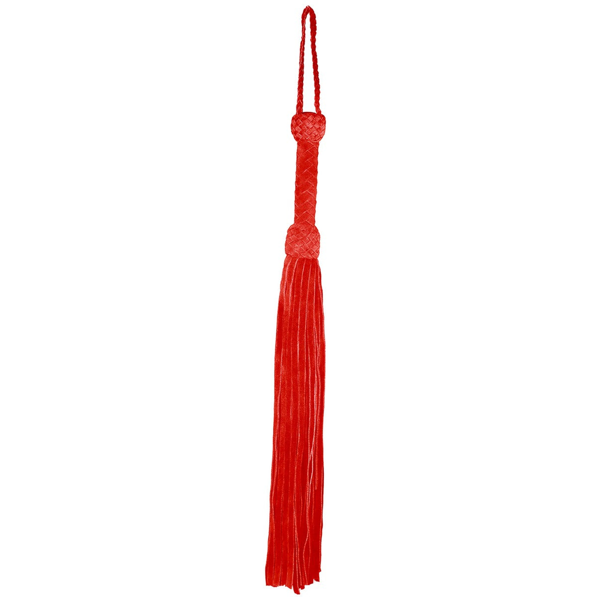 Whips & Paddles Prowler RED Leather Suede Flogger Red   