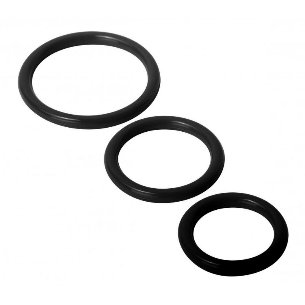 Cock Rings Trinity For Men Penis Rings Set Of 3 Silicone Black   
