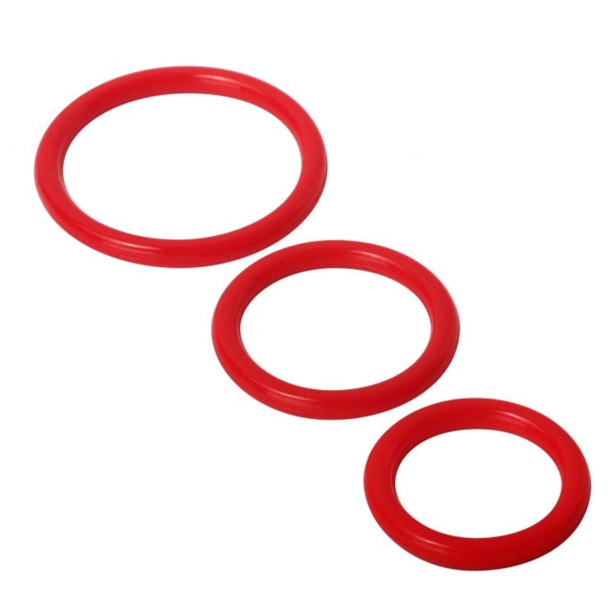 Cock Rings Trinity For Men Penis Rings Set Of 3 Silicone Red   