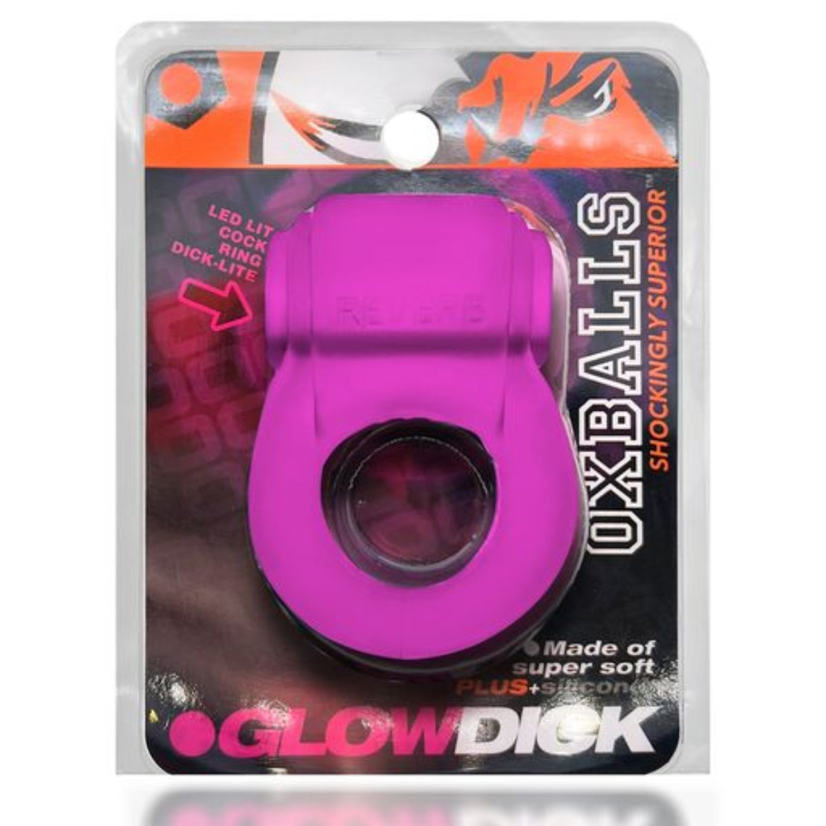Cock Rings GLOWDICK cockring with LED PINK ICE   