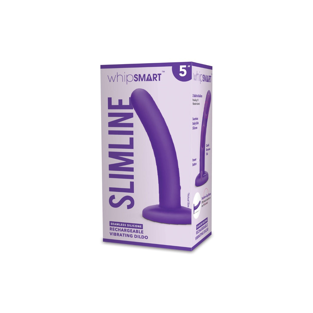 Vibrators Whipsmart 5 inch Rechargeable Slimline Vibrating Dildo - Purple   