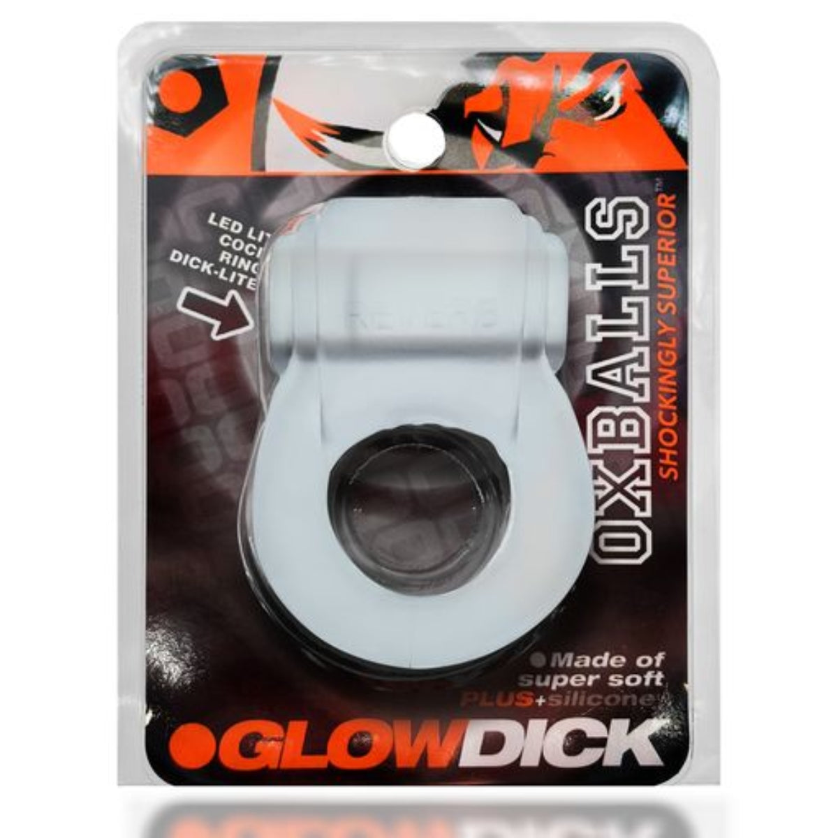 Cock Rings GLOWDICK cockring with LED CLEAR ICE   