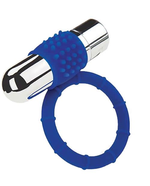 Vibrating Cock Rings Zolo POWERED BULLET COCK RING Blue   