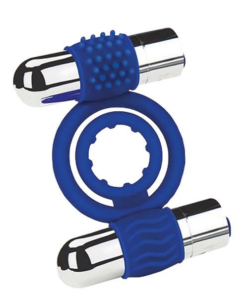 Vibrating Cock Rings Zolo DUO VIBRATING C-RING Blue   